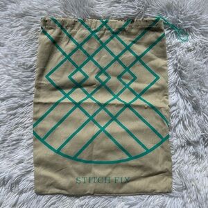 🩶5/$30 Stitch Fix Turquoise Blue & Beige Drawstring Travel Bag Shoe Dustcover